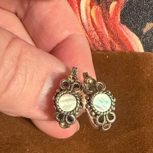 Elegant Silver Earrings with Mother of Pearl